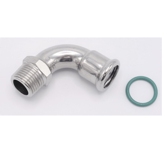Elbow 90°, Press Fittings, F/external thread 18 mm_1/2"