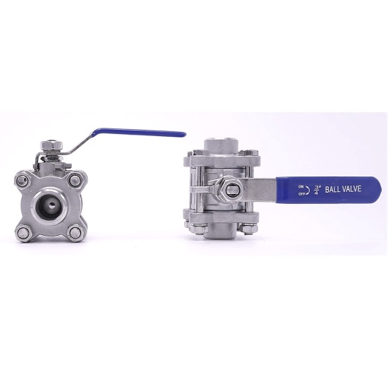 Stainless steel ball valve with full bore, three pieced, welded | DN20 (27x4mm)