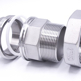 Stainless Steel Union Thread, / flat seal / type 316