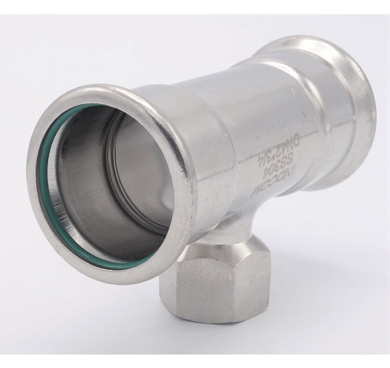 stainless steel T Piece, Press Fittings F/F(internal thread) /F 42_3/4"_42