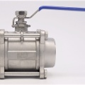 Stainless steel ball valve with full bore, three- pieced, welded 2"