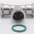 T Piece, Press Fittings, F/F/F 22 mm, stainless steel