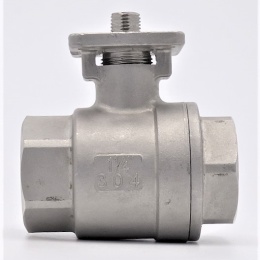 Stainless ball valve, 2- pieced with mounting plate for actuator | 1 1/4"
