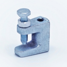 beam clamp for fixing M8 threaded rods to steel profiles with fixing screw