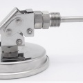 All-stainless steel bimetal thermometer with immersion shaft, threaded - angle connection