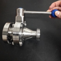 Butterfly valve with sanitary union Male/female