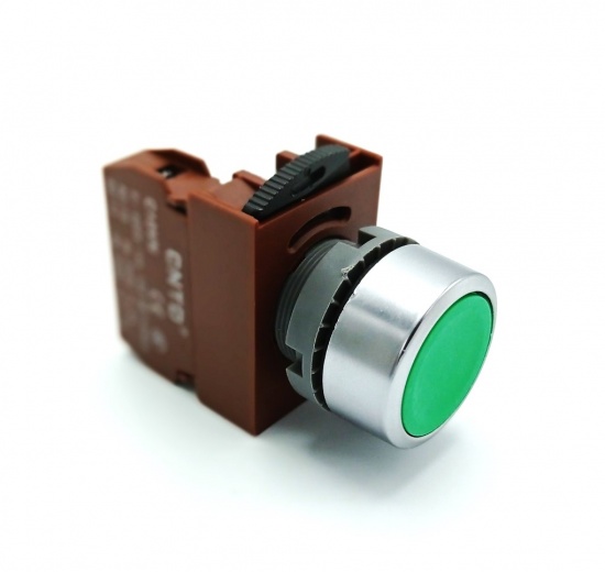 Button non-translucent - green, 1x NO contact