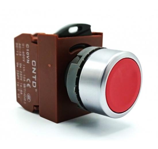 Button non-translucent - red, 1x NO contact