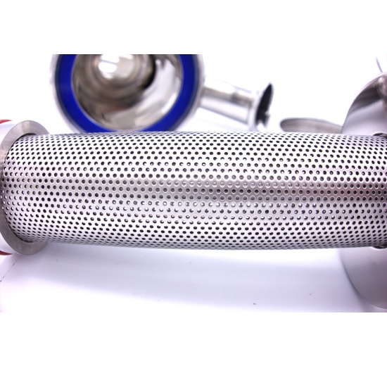 Detail of internal stainless steel sieve in Y-filter