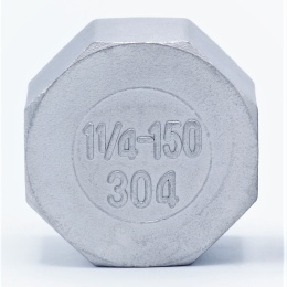 Stainless steel threaded end cap with hexagon 5/4"
