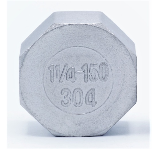 Stainless steel threaded end cap with hexagon 5/4"