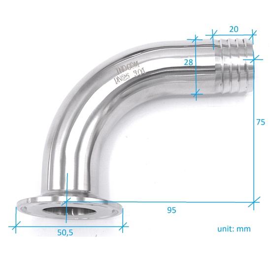 Clamp Hose Adapter 90°| DN25