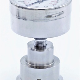 Stainless Steel Pressure Gauge 63 mm (back connection) with Separating Diaphragm-CLAMP | 0-2,5 bar, (clamp-50,5mm)