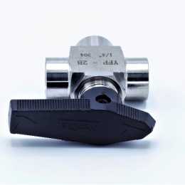 MINI Stainless Steel Ball Valve, Three- way, Threaded |1/4”