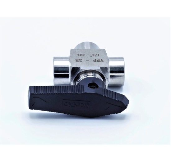 MINI Stainless Steel Ball Valve, Three- way, Threaded |1/4”