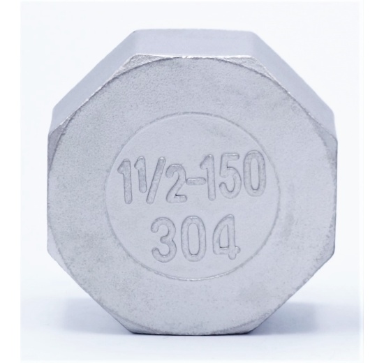 Stainless steel threaded end cap with hexagon 6/4"