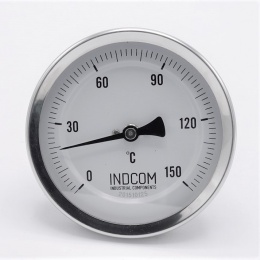 All-stainless steel bimetal thermometer with immersion shaft in well | 0-150 ℃, 100 mm