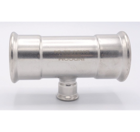 T Piece, Press Fittings, reduced F/F/F 54_22_54, stainless steel