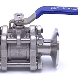 Stainless Steel Full Flow Ball Valve, 3-piece, CLAMP DN15 (K50.5)