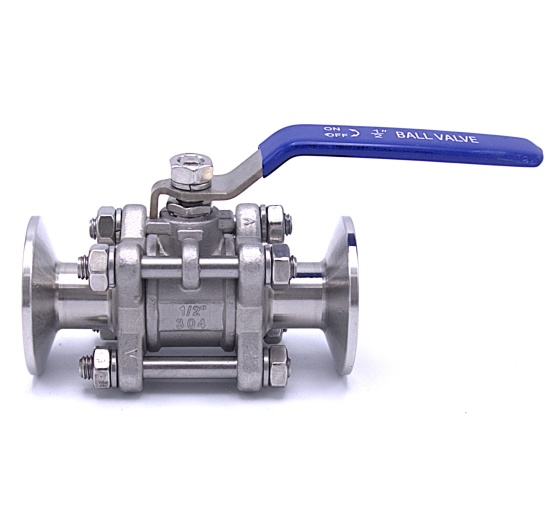 Stainless Steel Full Flow Ball Valve, 3-piece, CLAMP DN15 (K50.5)