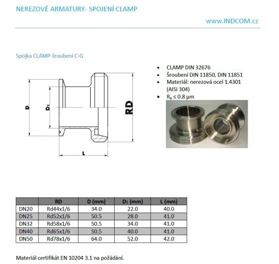 Clamp Connection Union 11851 Stainless Steel _C-G
