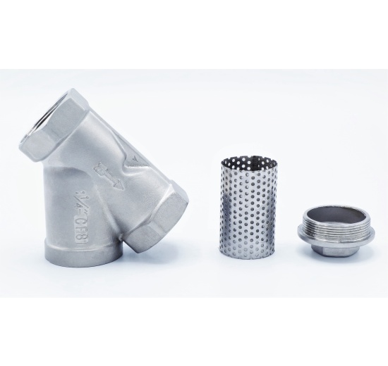 šikmý nerezový Y filtr s jemným sítkem, závitový 5/4” DN32