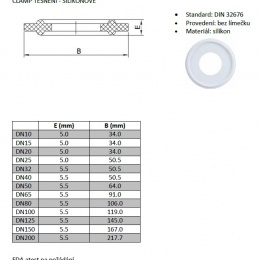 CLAMP Gasket - Silicone DN15 data sheet