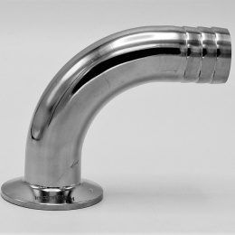 Clamp Hose Adapter 90° DN25, stainless steel