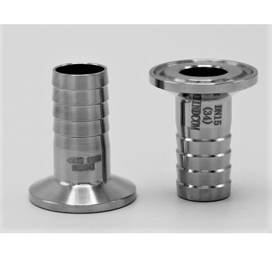 Clamp Hose Adapter DN15, CLAMP collar 34 mm (K34), stainless steel