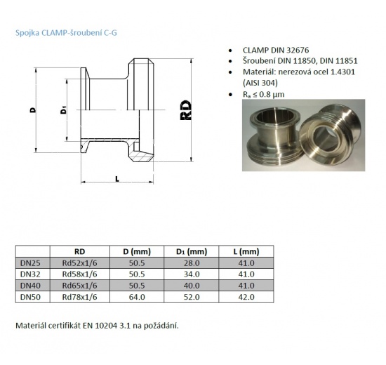 Clutch CLAMP- Fittings C-G