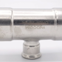 T Piece, Press Fittings, reduced F/F/F 54_28_54, stainless steel