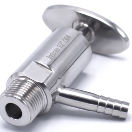 Stainless steel sampling valve, threaded