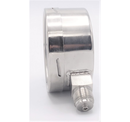 Stainless steel pressure gauges - the bottom (radial) connection, dial 100 mm | 0 - 2,5 bar (1/2")