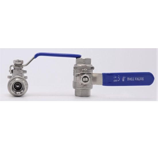 Stainless steel ball valve with full bore, two- piece | 3/8”