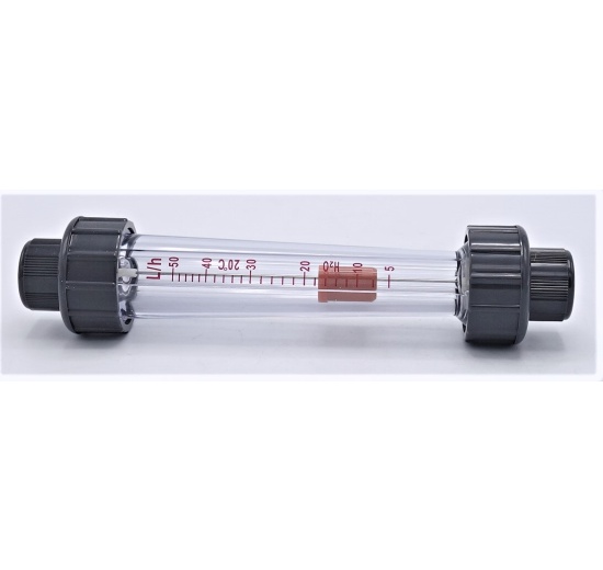Rotameter (flowmeter) Plastic -  inner thread BSP 1/2" | 0.005~0.05 m3/h, female thread BSP 1/2"