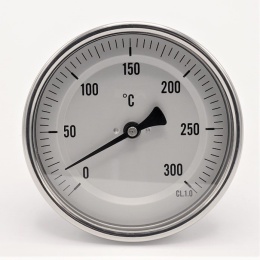 All-stainless steel bimetal thermometer with immersion shaft in well | 0-300 ℃,