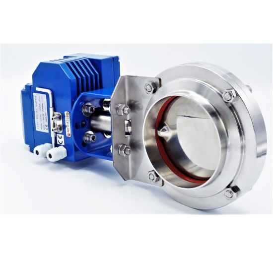 stainless steel straight damper DN100 with electric drive