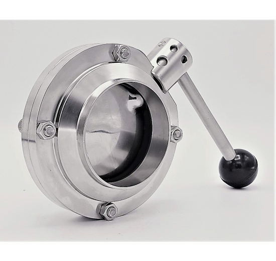 DN80 Stainless steel butterfly valve, welded type S-S