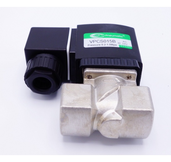 Stainless Steel Solenoid Valve 2/2, G 1/2" AC 24V, NC