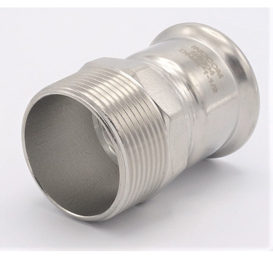 Pressing Reducer Stainless Steel /external thread (threaded adapter) |42 mm_1 1/2"