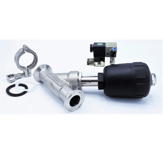 Pneumatically-operated Valves, Angle Seat - 45°, CLAMP