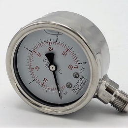 pressure gauges, stainless steel, bottom connection