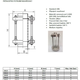 Data sheet Straight sight glass, welded type S-S | DN40 (40x1.5mm)