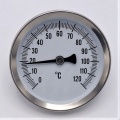 All-stainless steel bimetallic thermometer, attached OD 63 mm (0-120 ℃)