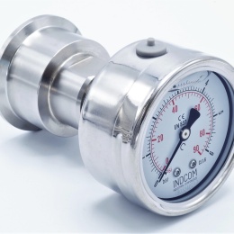 Stainless Steel Pressure Gauge 63 mm (back connection) with Separating Diaphragm-CLAMP 0-6 bar, (clamp-50,5mm)