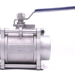 Stainless steel ball valve with full bore, three- pieced, welded | 3"