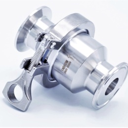 zpětná klapka, clamp připojení DN20, límeček 50.5 mm, nerezová ocel, dvoudílná