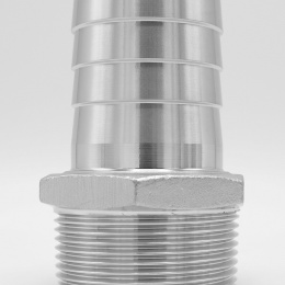 Hose nipple extension / hose end with hexagon / type 337 | 6/4"(OD 39 mm), stainless steel