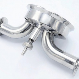 detail of stainless steel filtration housing