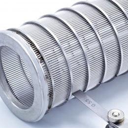 detail of the inner filtration slotted sieve 0,55 mm, for tubular filter DN65